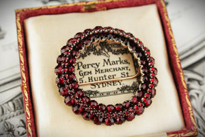 ANTIQUE EDWARDIAN c1915 BOHEMIAN GARNET BROOCH