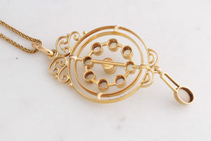 ANTIQUE EDWARDIAN c1900 OPAL PENDANT 9ct GOLD