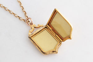 ANTIQUE EDWARDIAN c1910 ETCHED LOCKET 9ct GOLD