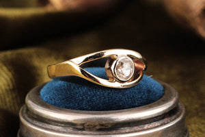 MID-CENTURY .55ct CHAMPAGNE DIAMOND RING 14ct GOLD
