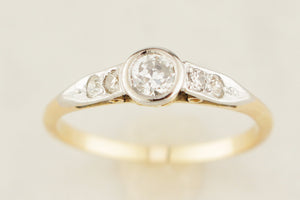 ANTIQUE ART DECO c1920 DIAMOND RING 18ct GOLD & PLATINUM