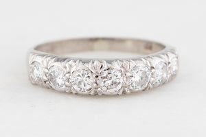 VINTAGE c1930’s SEVEN STONE .66ct DIAMOND HALF ETERNITY RING 18ct GOLD