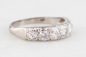 VINTAGE c1930’s SEVEN STONE .66ct DIAMOND HALF ETERNITY RING 18ct GOLD