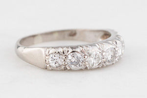 VINTAGE c1930’s SEVEN STONE .66ct DIAMOND HALF ETERNITY RING 18ct GOLD