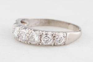 VINTAGE c1930’s SEVEN STONE .66ct DIAMOND HALF ETERNITY RING 18ct GOLD