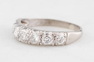 VINTAGE c1930’s SEVEN STONE .66ct DIAMOND HALF ETERNITY RING 18ct GOLD