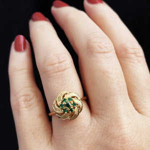 RETRO GILSON EMERALD RING 9ct GOLD