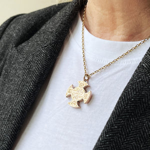 ANTIQUE VICTORIAN c1850 CROSS LOCKET PENDANT 9ct GOLD