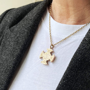 ANTIQUE VICTORIAN c1850 CROSS LOCKET PENDANT 9ct GOLD