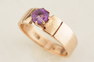 ANTIQUE EDWARDIAN c1900 AMETHYST RING 9ct GOLD
