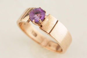ANTIQUE EDWARDIAN c1900 AMETHYST RING 9ct GOLD