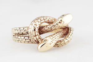 VINTAGE 1962 MID-CENTURY DIAMOND DOUBLE SNAKE RING 9ct GOLD