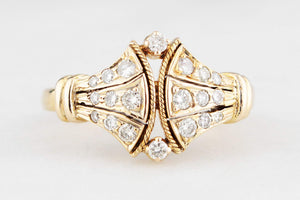 VINTAGE ART NOUVEAU STYLE 18CT DIAMOND RING 18ct GOLD