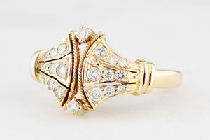 VINTAGE ART NOUVEAU STYLE 18CT DIAMOND RING 18ct GOLD
