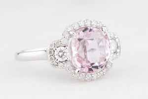 CONTEMPORARY KUNZITE & DIAMOND RING 14ct GOLD