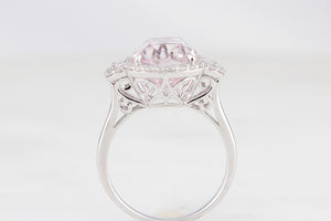 CONTEMPORARY KUNZITE & DIAMOND RING 14ct GOLD