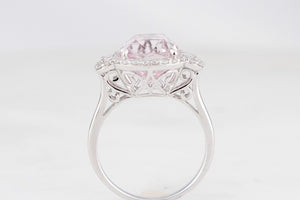 CONTEMPORARY KUNZITE & DIAMOND RING 14ct GOLD