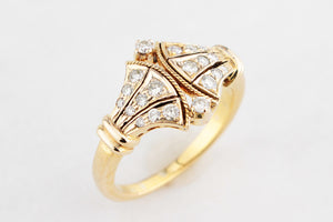 VINTAGE ART NOUVEAU STYLE 18CT DIAMOND RING 18ct GOLD