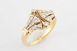 VINTAGE ART NOUVEAU STYLE 18CT DIAMOND RING 18ct GOLD