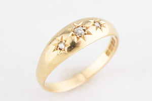 ANTIQUE EDWARDIAN 1918 DIAMOND RING 18CT GOLD