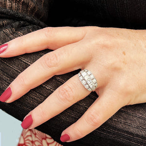 ART DECO 1.71ct DIAMOND RING 18ct WHITE GOLD