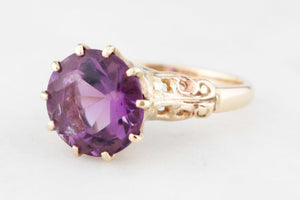 VINTAGE MID-CENTURY AMETHYST RING 9ct GOLD