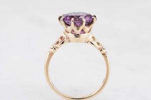 VINTAGE MID-CENTURY AMETHYST RING 9ct GOLD
