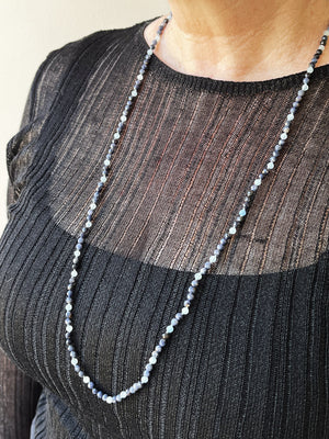 BESPOKE AQUAMARINE & SAPPHIRE NECKLACE 9ct GOLD