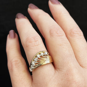 RETRO DIAMOND COCKTAIL RING 10ct GOLD