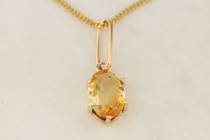 ANTIQUE EDWARDIAN c1900 CITRINE PENDANT 9ct GOLD