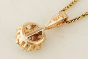 ANTIQUE EDWARDIAN c1900 1.05ct DIAMOND CLUSTER PENDANT 15ct GOLD
