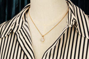 ANTIQUE EDWARDIAN c1900 1.05ct DIAMOND CLUSTER PENDANT 15ct GOLD