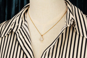ANTIQUE EDWARDIAN c1900 1.05ct DIAMOND CLUSTER PENDANT 15ct GOLD
