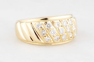 VINTAGE ITALIAN .45ct DIAMOND BAND 18ct GOLD