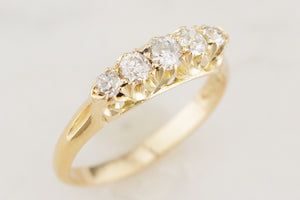 ANTIQUE EDWARDIAN AUSTRALIAN c1913 FIVE STONE DIAMOND RING 18ct GOLD