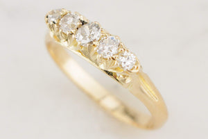 ANTIQUE EDWARDIAN AUSTRALIAN c1913 FIVE STONE DIAMOND RING 18ct GOLD