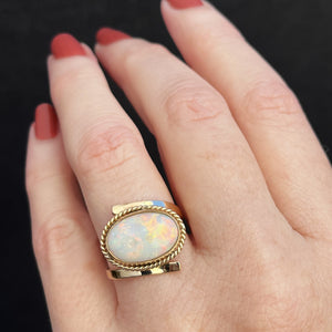 VINTAGE c1970’s SOLID OPAL RING 9ct GOLD