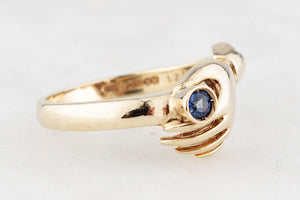 RETRO SAPPHIRE HAND RING 9ct GOLD