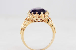 VINTAGE 1972 4.30ct SIBERIAN AMETHYST RING 9ct GOLD
