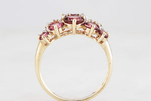 MODERN TOURMALINE & DIAMOND RING 9ct GOLD