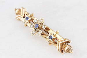 ANTIQUE WILLIS & Co c1880's AUSTRALIAN PASTE & SEED PEARL BROOCH 15ct GOLD