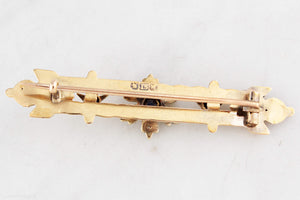 ANTIQUE WILLIS & Co c1880's AUSTRALIAN PASTE & SEED PEARL BROOCH 15ct GOLD