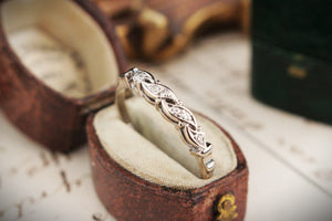 VINTAGE c1930 PLATINUM PALLADIUM & DIAMOND BAND