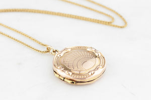 ANTIQUE EDWARDIAN c1900 ‘FRONT & BACK’ PICTURE LOCKET 9ct GOLD