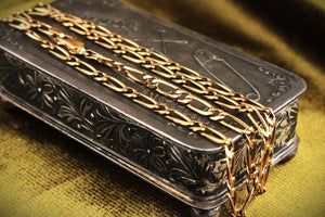 VINTAGE 9ct GOLD ITALIAN FIGARO CHAIN