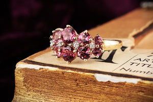 MODERN TOURMALINE & DIAMOND RING 9ct GOLD