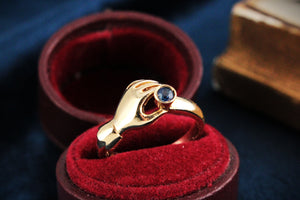 RETRO SAPPHIRE HAND RING 9ct GOLD