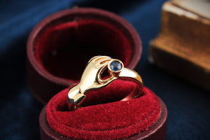RETRO SAPPHIRE HAND RING 9ct GOLD
