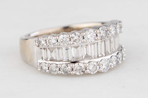 CONTEMPORARY 2ct DIAMOND RING 14ct WHITE GOLD