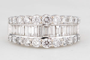CONTEMPORARY 2ct DIAMOND RING 14ct WHITE GOLD